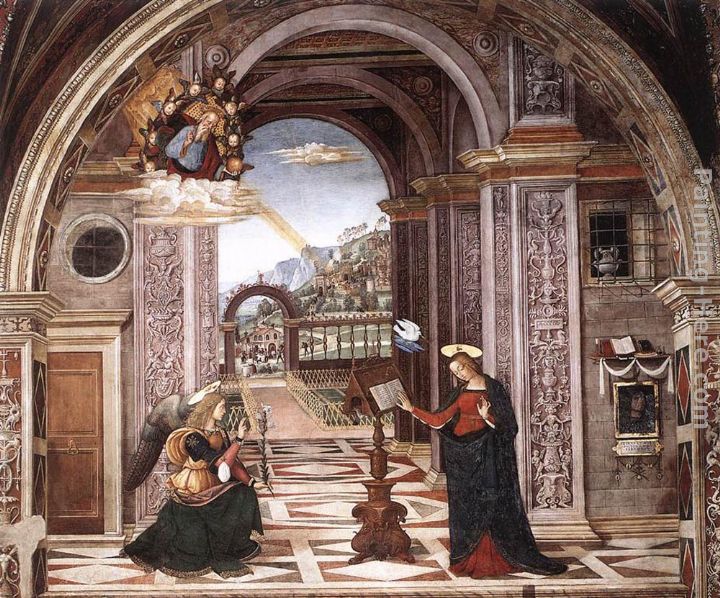 Annunciation painting - Bernardino Pinturicchio Annunciation art painting